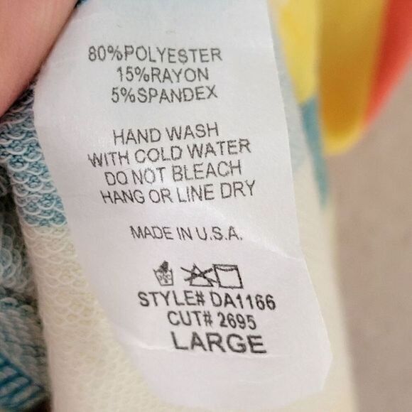 3 / $30 Bombom USA Dress Large Blue Stripe Colorful Knit Elastic Waist - Picture 6 of 9